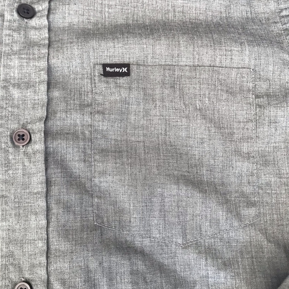 Hurley Men’s button down Grey/green - Picture 4 of 6